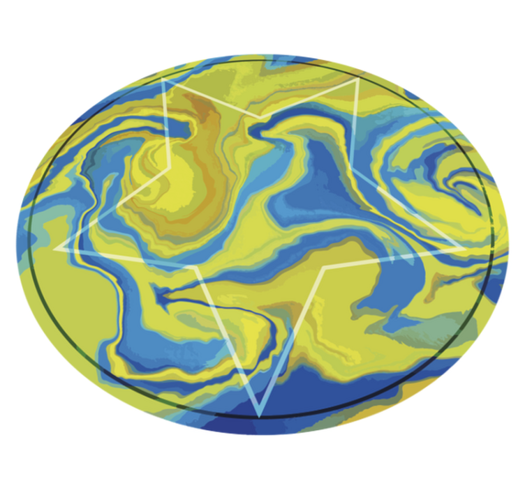 비닐 카펫 기타 텍스처 파란색과 노란색 별 - TenStickers