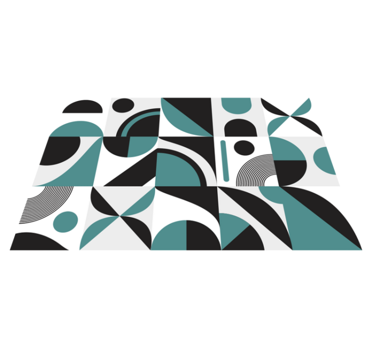 기하학적 효과 비닐 카펫 추상 배열 - TenStickers