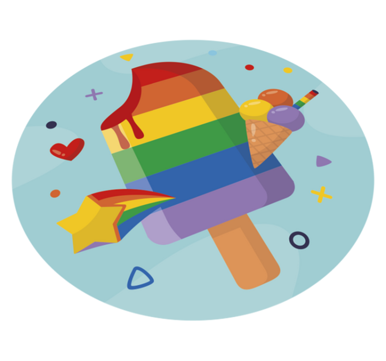 어린 이용 비닐 카펫 다채로운 아이스크림 - TenStickers