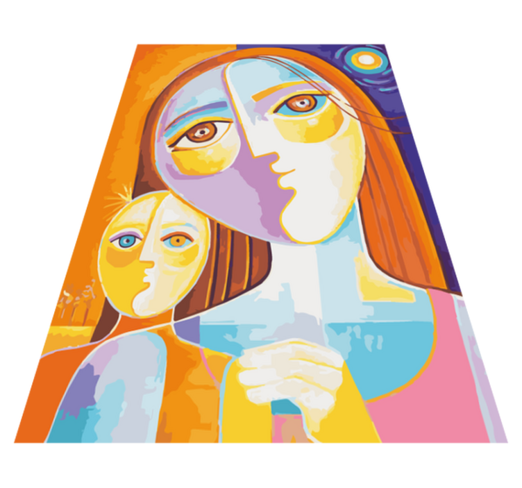 현대 미술 어머니와 자식 현대 깔개 - TenStickers