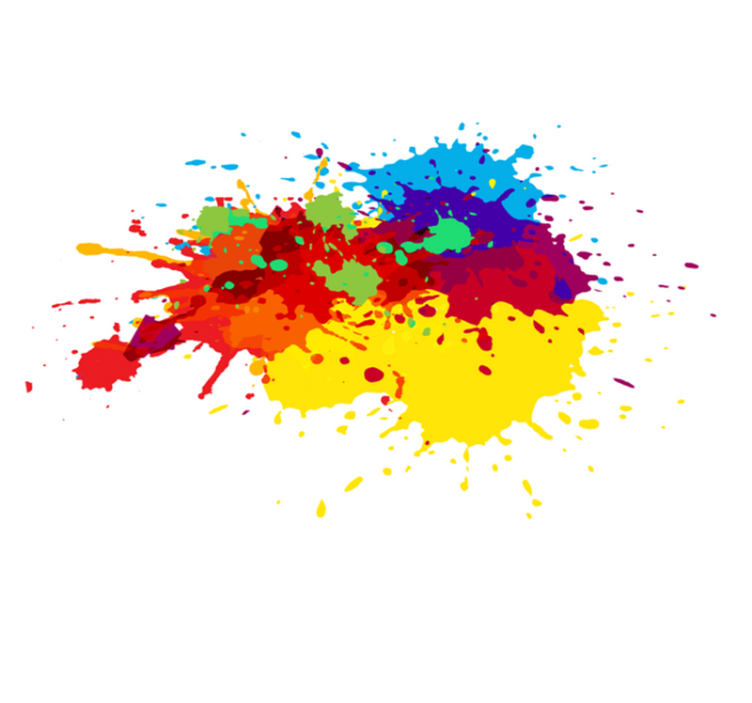 어린 이용 비닐 카펫 다채로운 물감 예술 - TenStickers