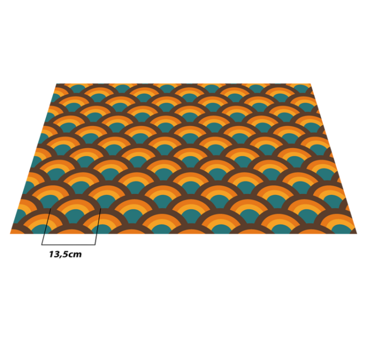 거실용 비닐 깔개 레트로 커브 패턴 - TenStickers