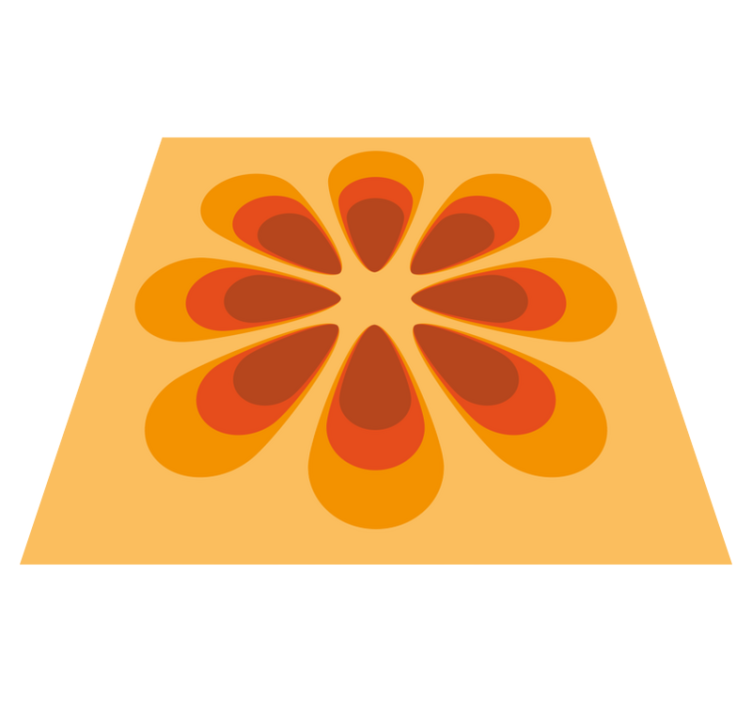 거실용 비닐 깔개 복고풍 꽃무늬 디자인 - TenStickers