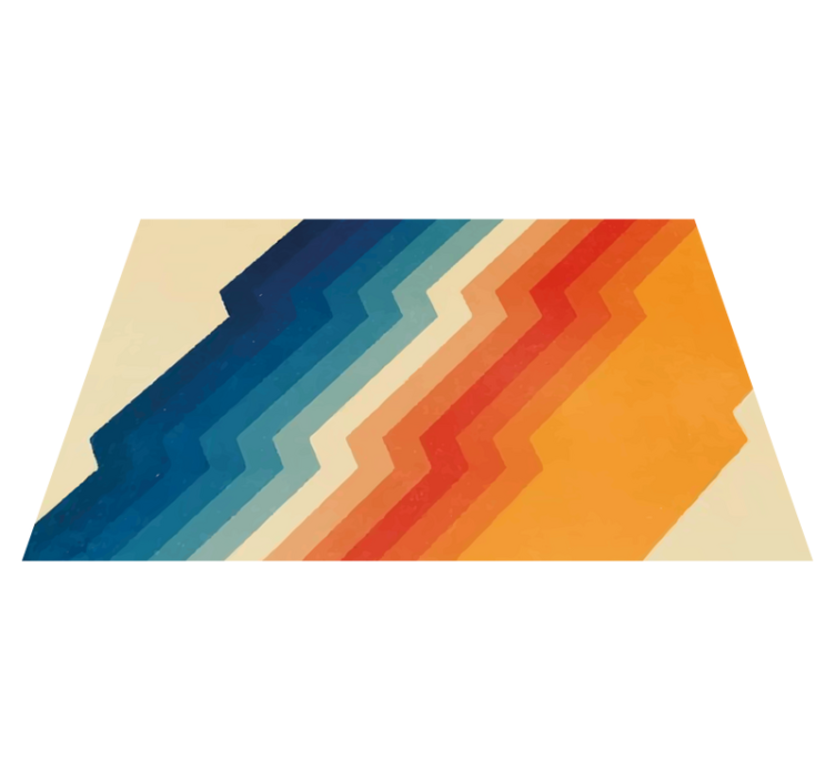 70 년대 번개 무늬 줄무늬 카펫 - TenStickers