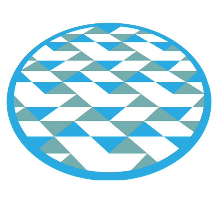 기하학적 효과 비닐 카펫 파란색과 초록색 요소 - TenStickers