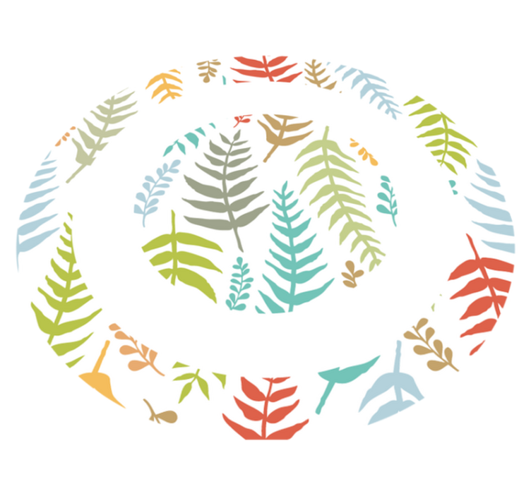 비닐 카펫 자연 백색 잎사귀 디자인 - TenStickers