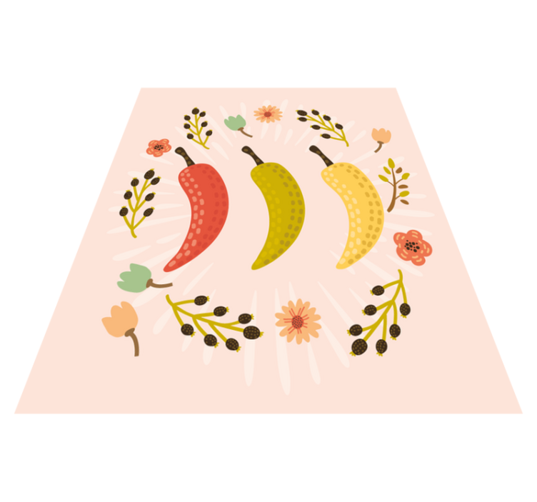 비닐 주방 카펫 다채로운 고추 디자인 - TenStickers