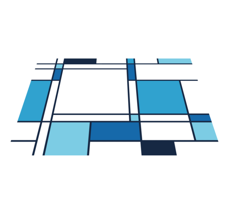 모던 효과 비닐 카펫 파란색 기하학적 무늬 - TenStickers