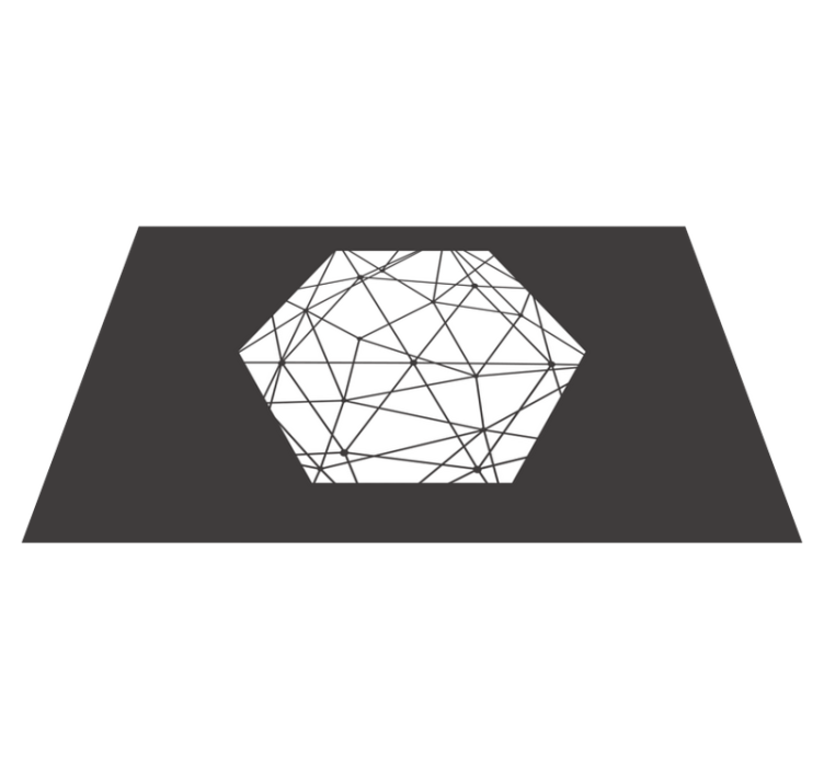 기하학적 효과 비닐 카펫 추상 육각형 패턴 - TenStickers