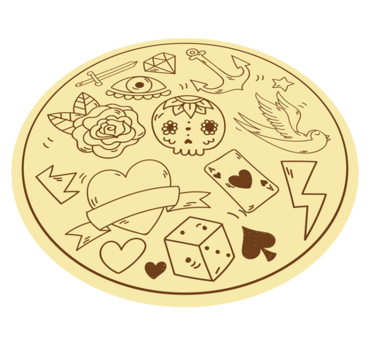 열대 효과 비닐 카펫 타투 심볼 - TenStickers