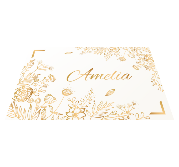 이름이있는 비닐 카펫 꽃으로 개인화된 환영인사 - TenStickers