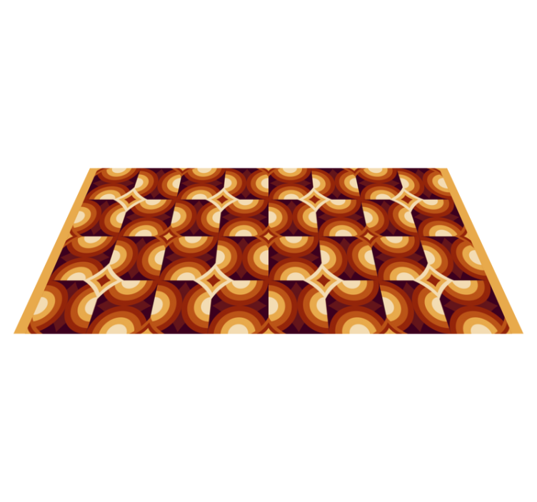 비닐 카펫 벤디미아 레트로 원형 패턴 - TenStickers