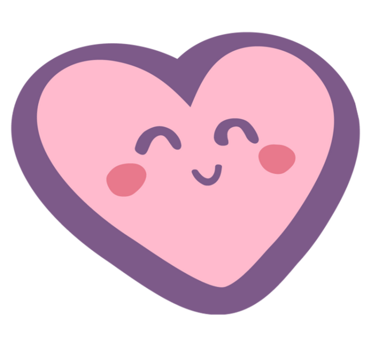 어린 이용 비닐 카펫 행복한 하트 모양 - TenStickers