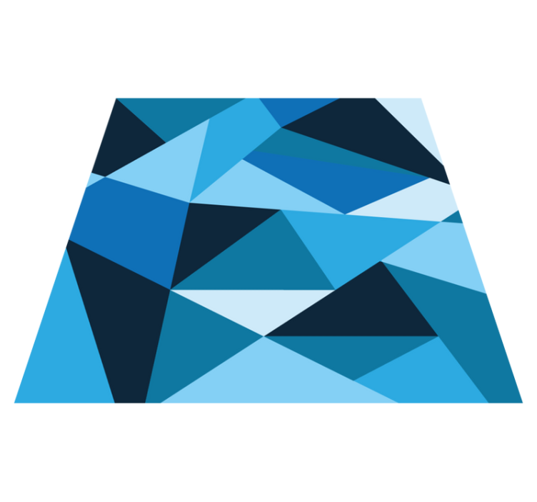 기하학적 효과 비닐 카펫 삼각형 블루 패턴 - TenStickers