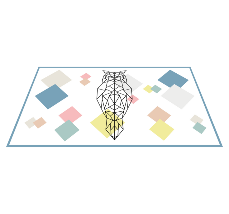 모던 효과 비닐 카펫 종이접기 올빼미 모양 - TenStickers