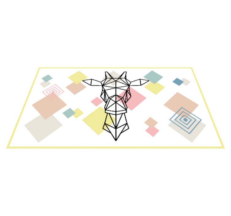 열대 효과 비닐 카펫 추상 오리가미 기린 - TenStickers