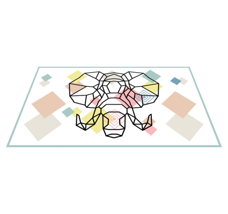 모던 효과 비닐 카펫 오리가미 코끼리 머리 - TenStickers