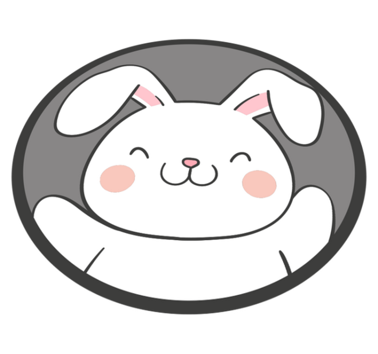 어린 이용 비닐 카펫 흰 토끼 디자인 - TenStickers