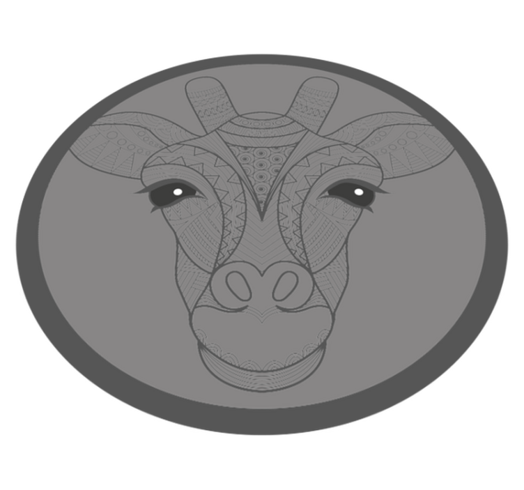 비닐 카펫 동물 회색 기린 디자인 - TenStickers