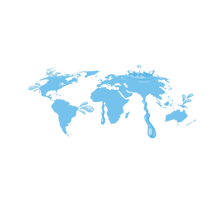 세계 지도 비닐 카펫 푸른 바다 디자인 - TenStickers