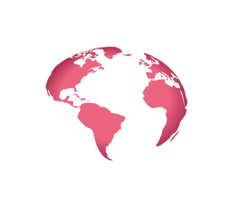 세계 지도 비닐 카펫 핑크 지구본 지도 - TenStickers