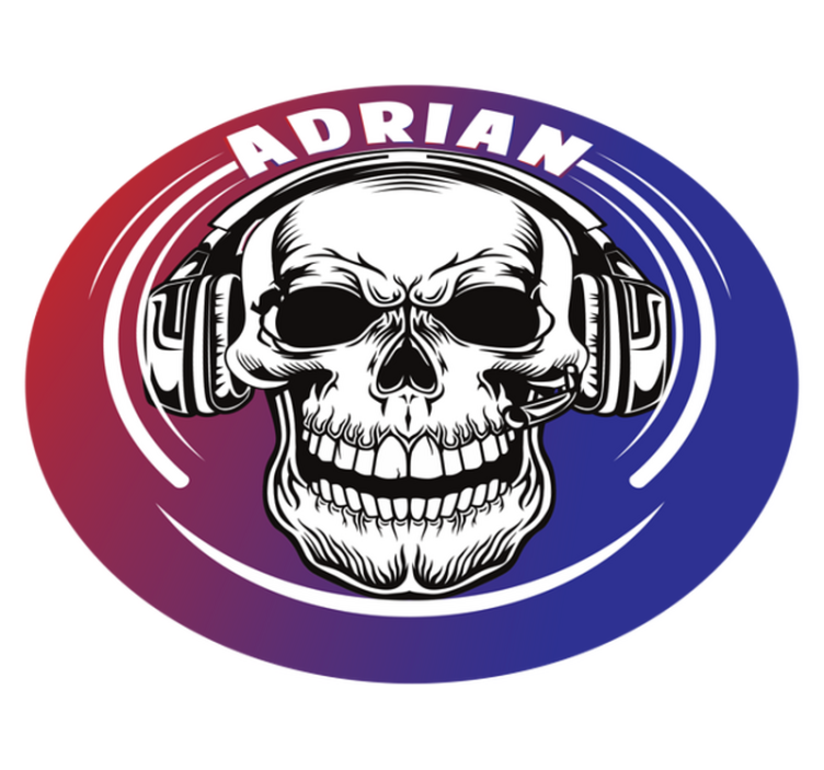 열대 효과 비닐 카펫 맞춤형 해골 헤드폰 - TenStickers