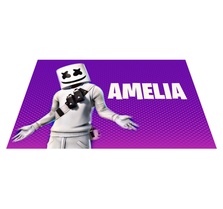 열대 효과 비닐 카펫 이름이 있는 dj 피규어 - TenStickers