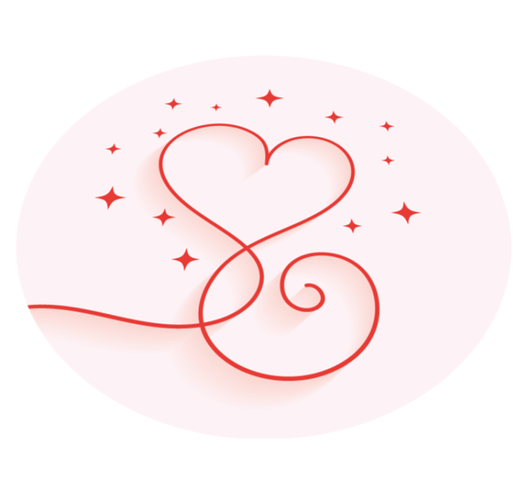 침실용 비닐 카펫 하트 소용돌이 패턴 - TenStickers