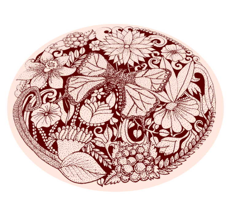 비닐 카펫 꽃과 식물 섬세한 날개 디자인 - TenStickers