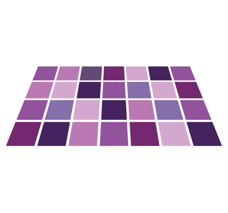 보라색 타일 바닥 카펫 - TenStickers