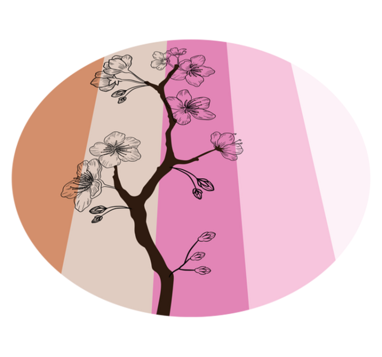 비닐 카펫 꽃과 식물 벚꽃의 우아함 - TenStickers