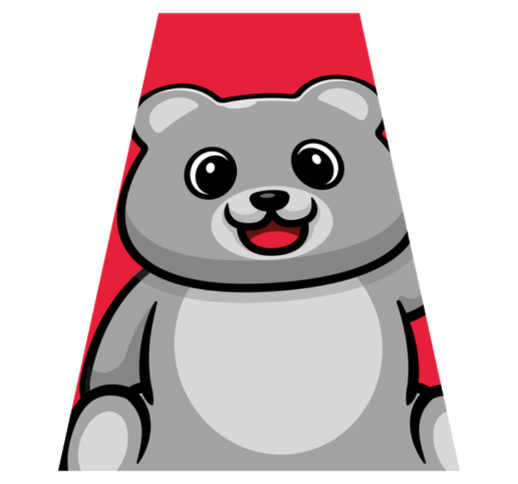 어린 이용 비닐 카펫 즐거운 곰 얼굴 - TenStickers