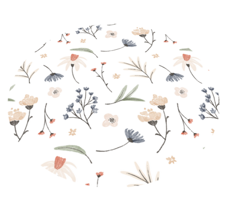 비닐 카펫 꽃과 식물 미니멀리스트 우아한 디자인 - TenStickers