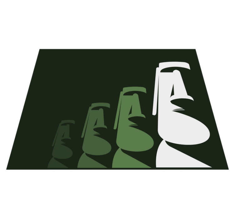 거실용 비닐 깔개 모아이 석상 윤곽 디자인 - TenStickers