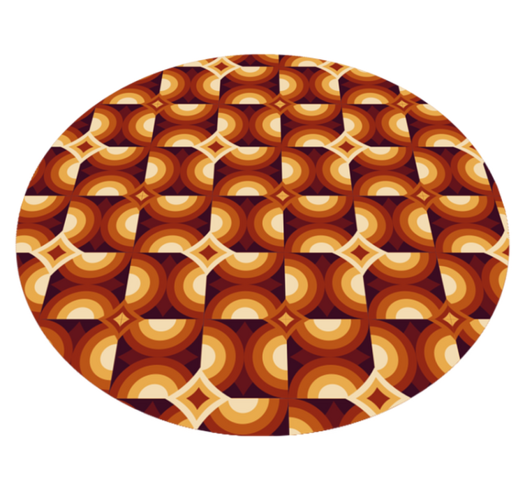 기하학적 효과 비닐 카펫 생동감 있는 원형 패턴 - TenStickers