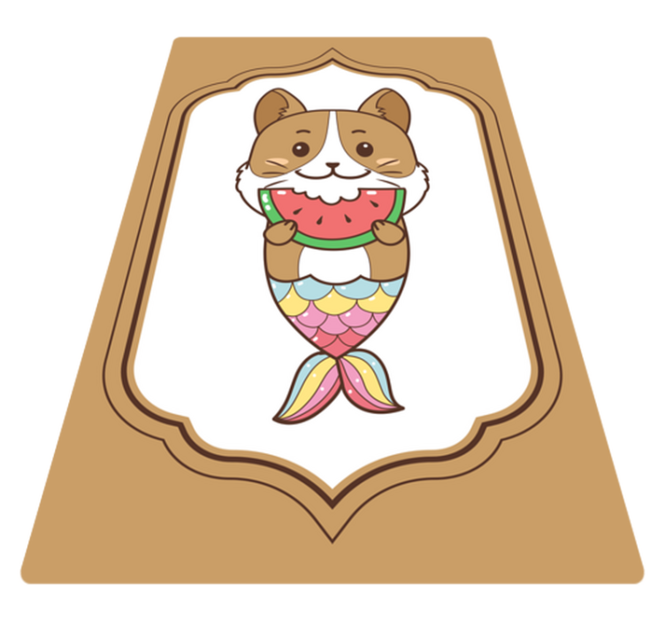 비닐 카펫 동물 귀여운 인어 캐릭터 - TenStickers