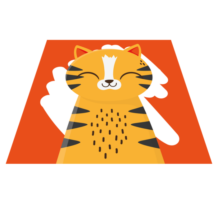 비닐 카펫 보육 행복한 호랑이 디자인 - TenStickers