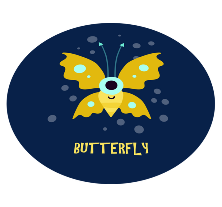 원래 나비 캐릭터 디자인 동물 깔개 - TenStickers