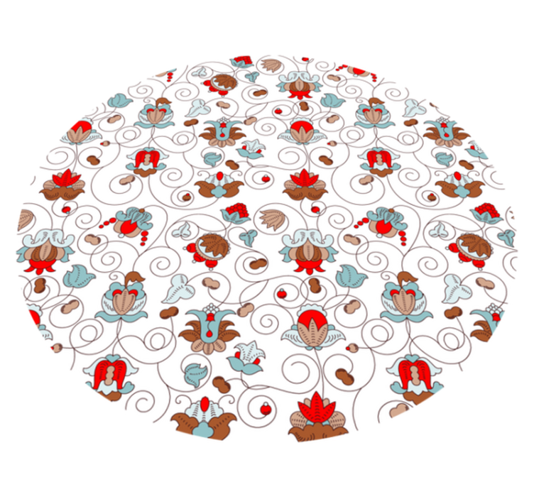 비닐 카펫 꽃과 식물 원형 식물 나선 장식 - TenStickers