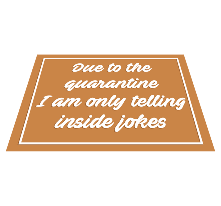 문구와 함께 비닐 양탄자 유머러스한 격리 메시지 - TenStickers