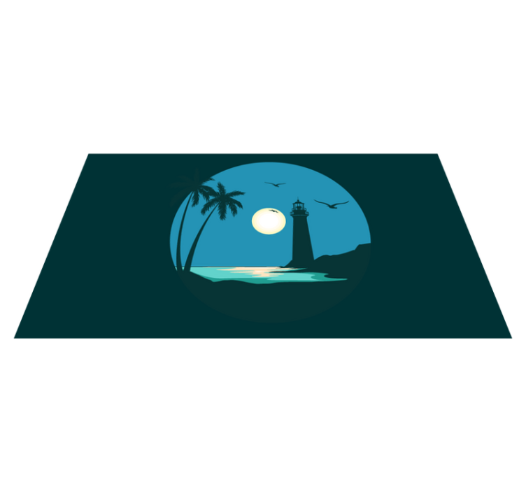 등대 실루엣 현대 양탄자 - TenStickers