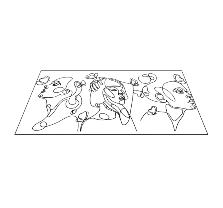 모던 효과 비닐 카펫 아웃라인 아트 얼굴 디자인 - TenStickers