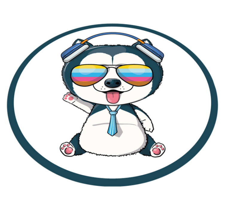 어린 이용 비닐 카펫 귀여운 강아지 캐릭터 - TenStickers