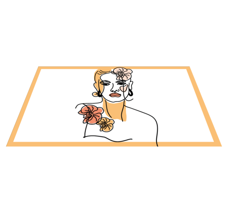 모던 효과 비닐 카펫 스타일리시 플로럴 초상화 - TenStickers