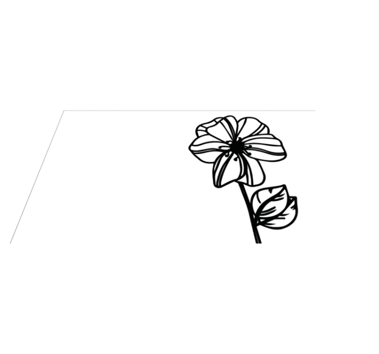 비닐 카펫 꽃과 식물 우아한 흑백 디자인 - TenStickers