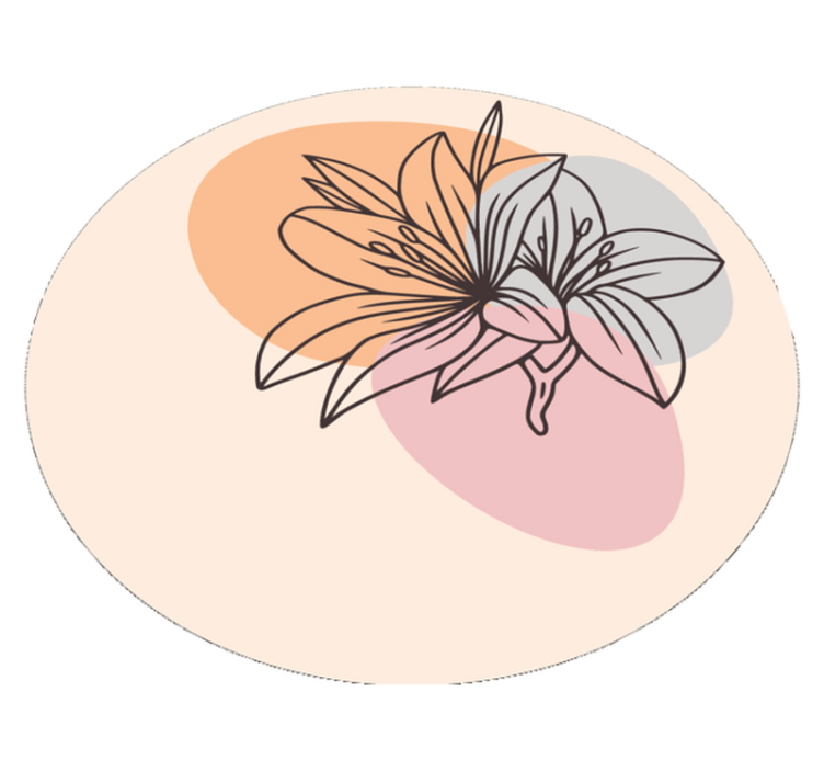 비닐 카펫 게시판 - 백합 꽃무늬 포인트 - TenStickers