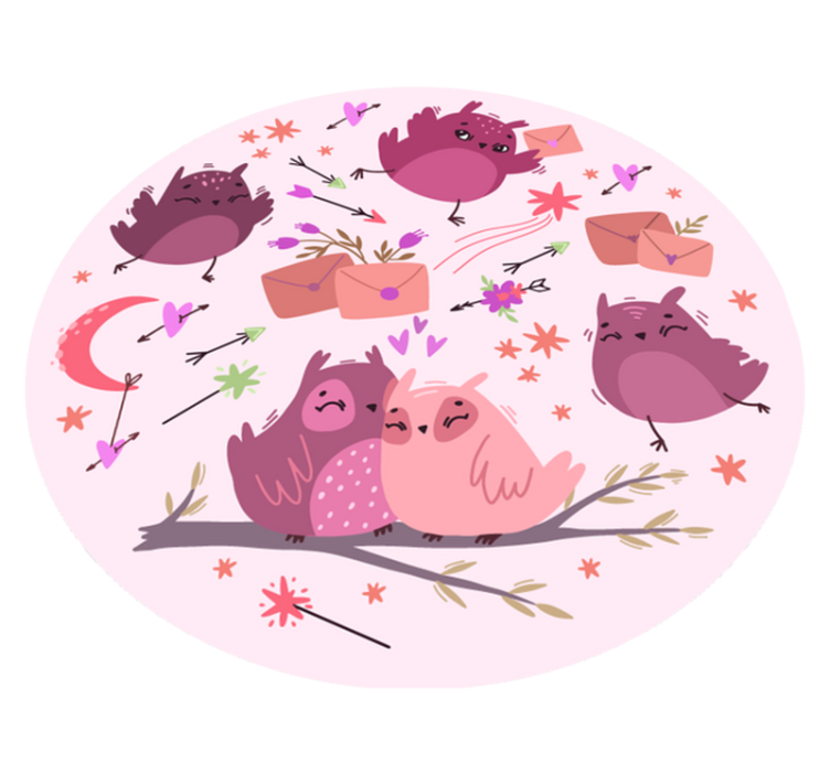 어린 이용 비닐 카펫 보라색 올빼미 - TenStickers