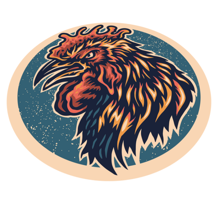 열대 효과 비닐 카펫 수탉 머리 일러스트 - TenStickers