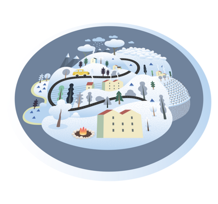 비닐 도로 카펫 기발한 풍경 여행 - TenStickers