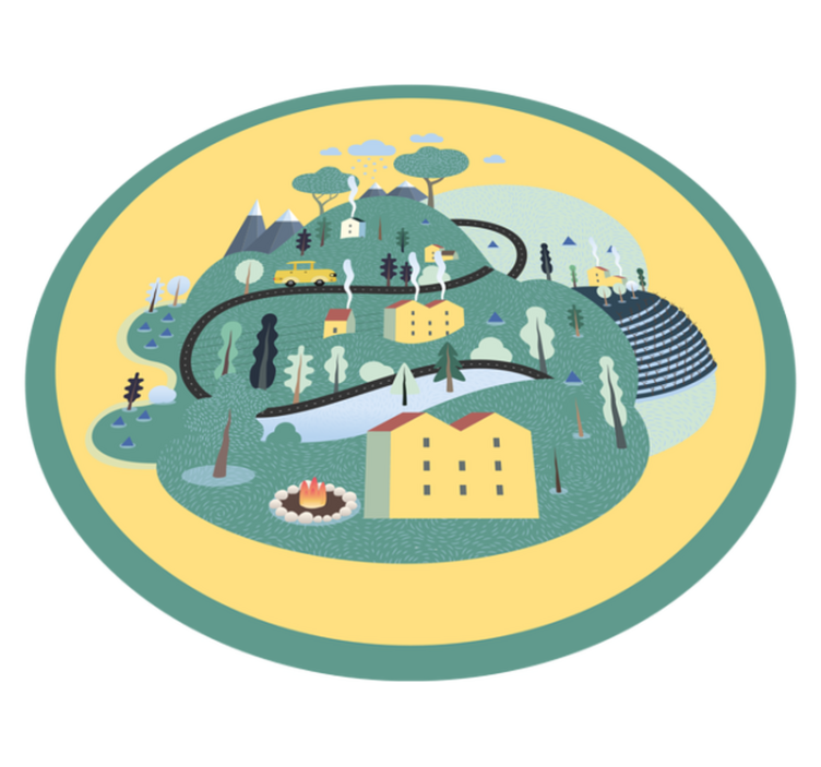 비닐 도로 카펫 장난기 가득한 풍경 여행 - TenStickers